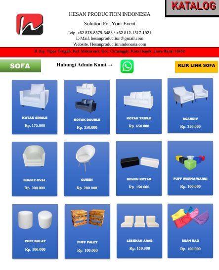 💺 Harga Sewa Sofa Jakarta 2025 Terbaru