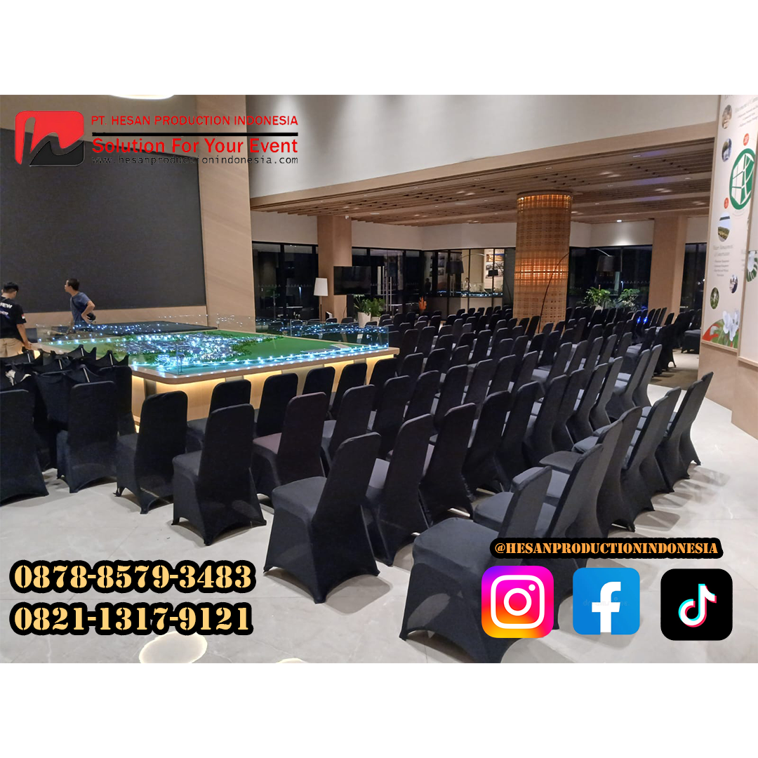 Elegansi Formal dalam Setiap Duduk – Sewa Kursi Futura dengan Cover Stretch Hitam