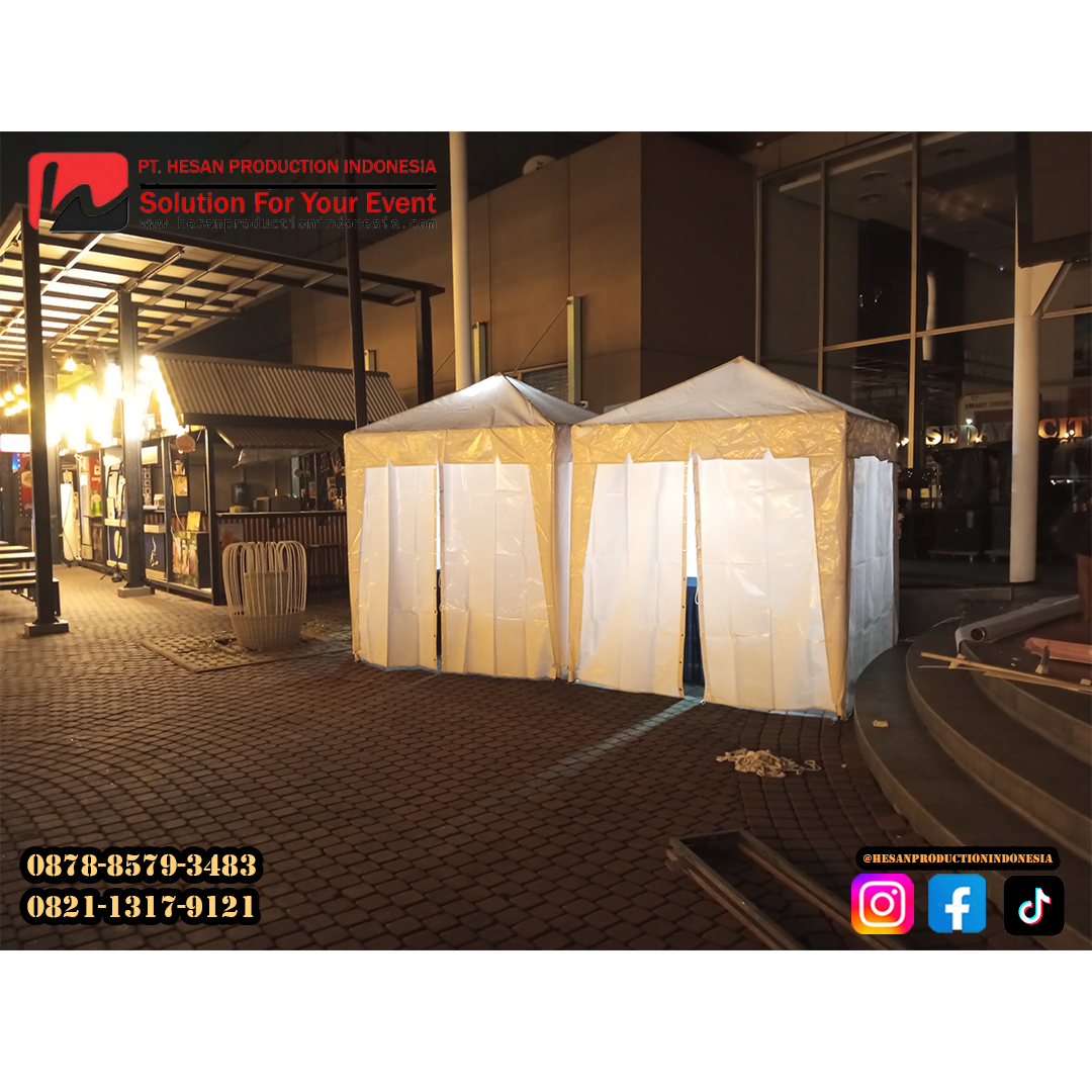 Sewa Tenda Bazaar 2x2 Tertutup – Solusi Booth Nyaman & Aman untuk Bazar dan Pameran Outdoor Anda